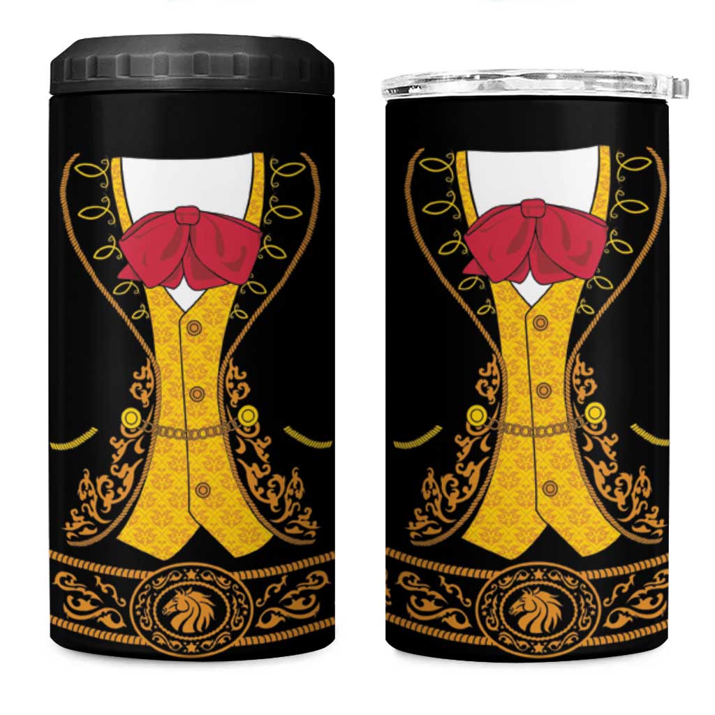 Mexican Mariachi Charro Suit Stylized 4 in 1 Can Cooler Tumbler Cinco de Mayo Fiesta