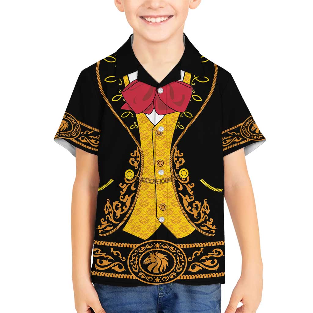 Mexican Mariachi Charro Suit Stylized Family Matching Long Sleeve Bodycon Dress and Hawaiian Shirt Cinco de Mayo Fiesta
