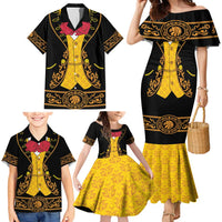 Mexican Mariachi Charro Suit Stylized Family Matching Mermaid Dress and Hawaiian Shirt Cinco de Mayo Fiesta