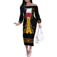 Mexican Mariachi Charro Suit Stylized Family Matching Off The Shoulder Long Sleeve Dress and Hawaiian Shirt Cinco de Mayo Fiesta
