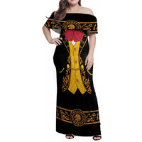Mexican Mariachi Charro Suit Stylized Family Matching Off Shoulder Maxi Dress and Hawaiian Shirt Cinco de Mayo Fiesta