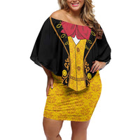 Mexican Mariachi Charro Suit Stylized Family Matching Off Shoulder Short Dress and Hawaiian Shirt Cinco de Mayo Fiesta