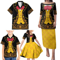 Mexican Mariachi Charro Suit Stylized Family Matching Puletasi and Hawaiian Shirt Cinco de Mayo Fiesta