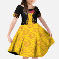 Mexican Mariachi Charro Suit Stylized Kid Short Sleeve Dress Cinco de Mayo Fiesta