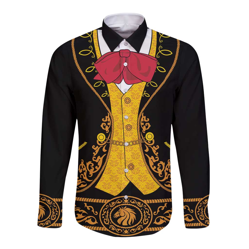 Mexican Mariachi Charro Suit Stylized Long Sleeve Button Shirt Cinco de Mayo Fiesta