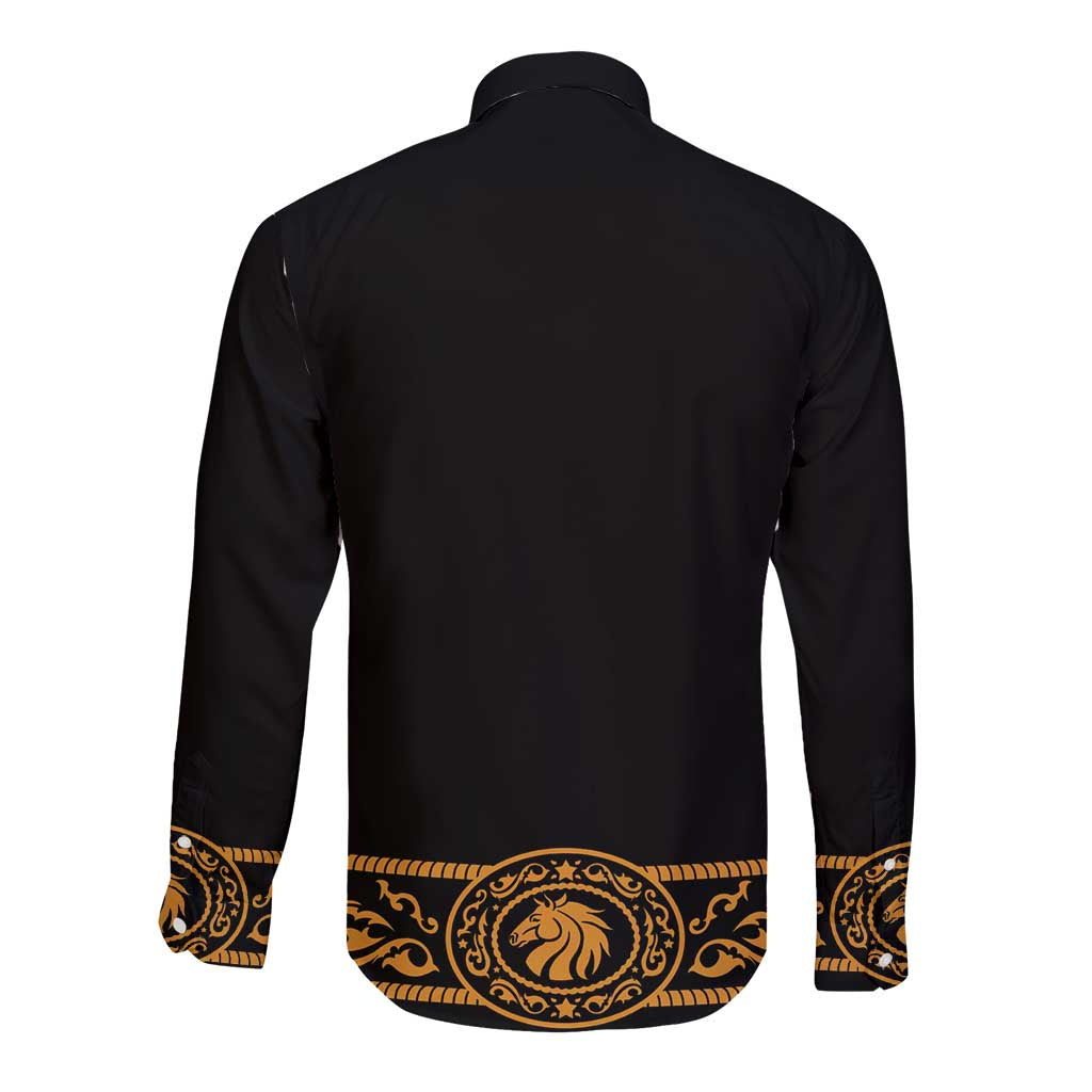 Mexican Mariachi Charro Suit Stylized Long Sleeve Button Shirt Cinco de Mayo Fiesta