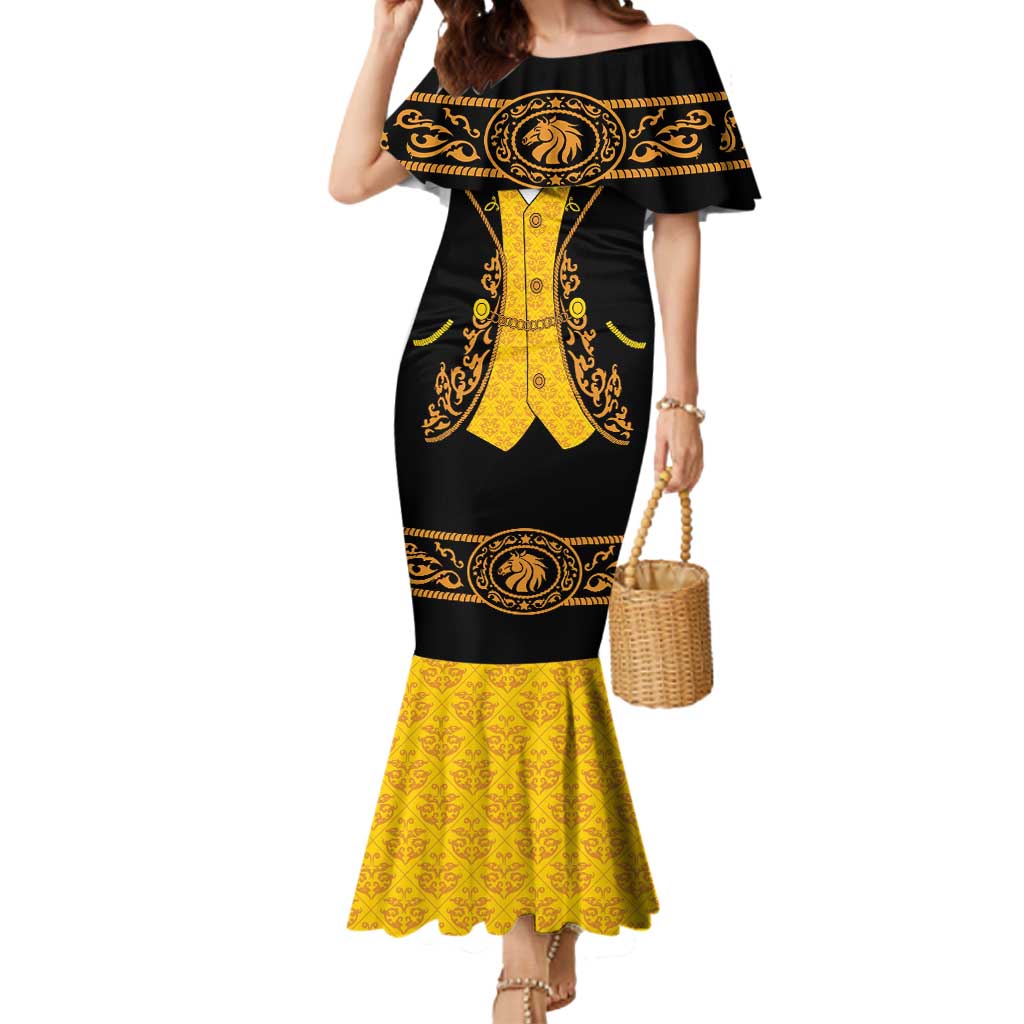 Mexican Mariachi Charro Suit Stylized Mermaid Dress Cinco de Mayo Fiesta