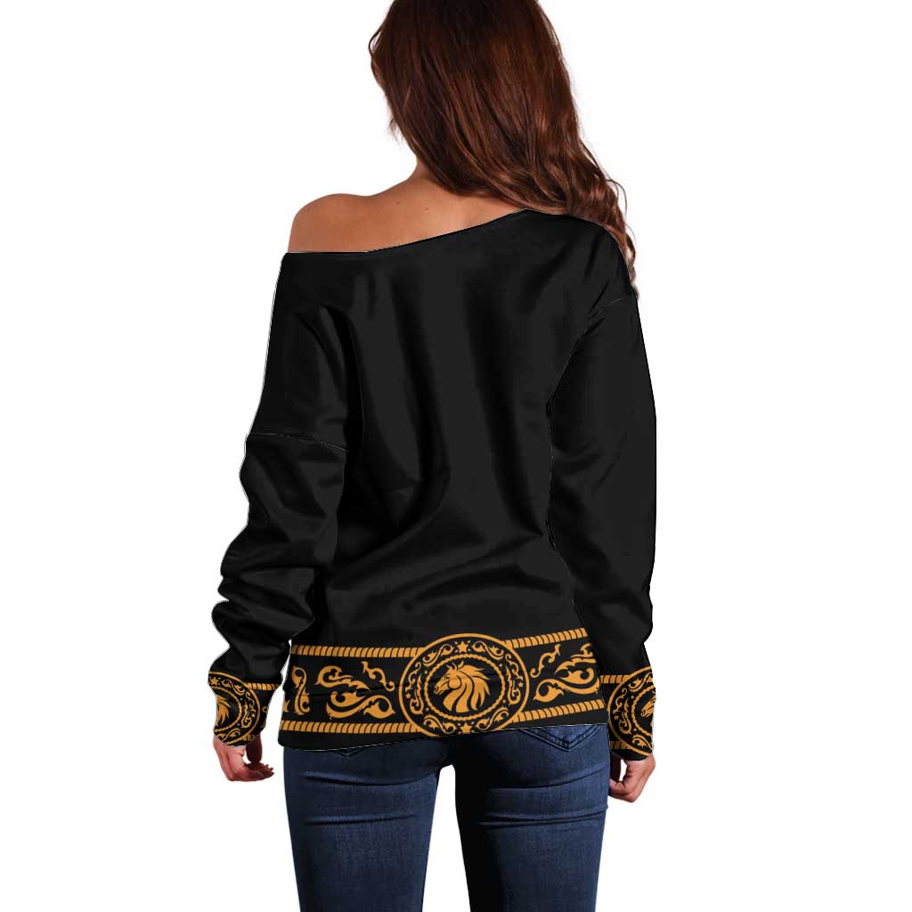 Mexican Mariachi Charro Suit Stylized Off Shoulder Sweater Cinco de Mayo Fiesta