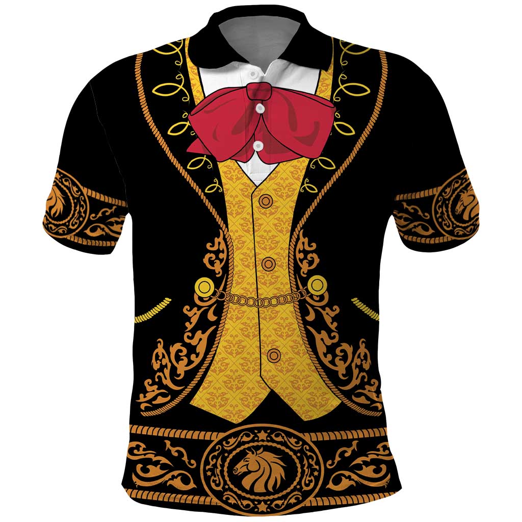 Mexican Mariachi Charro Suit Stylized Polo Shirt Cinco de Mayo Fiesta