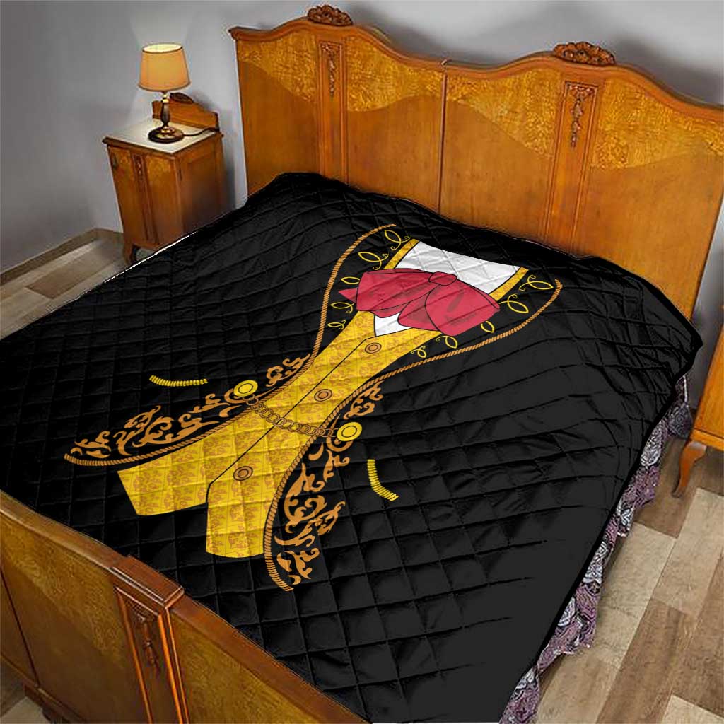 Mexican Mariachi Charro Suit Stylized Quilt Cinco de Mayo Fiesta