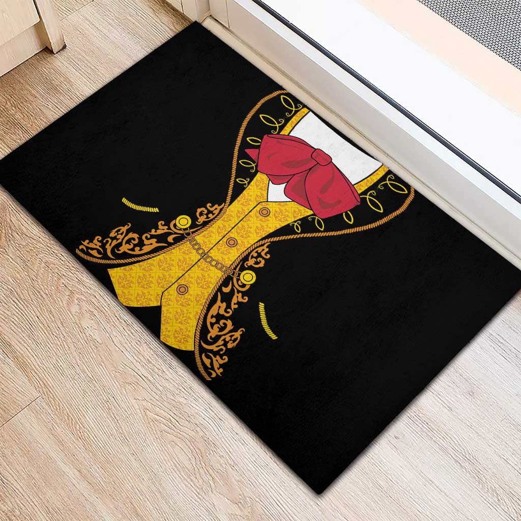 Mexican Mariachi Charro Suit Stylized Rubber Doormat Cinco de Mayo Fiesta