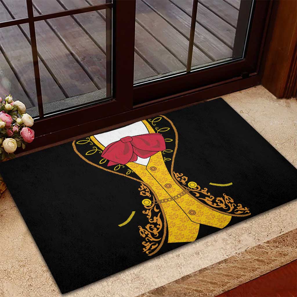 Mexican Mariachi Charro Suit Stylized Rubber Doormat Cinco de Mayo Fiesta
