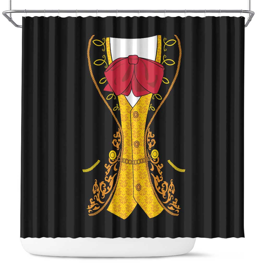 Mexican Mariachi Charro Suit Stylized Shower Curtain Cinco de Mayo Fiesta