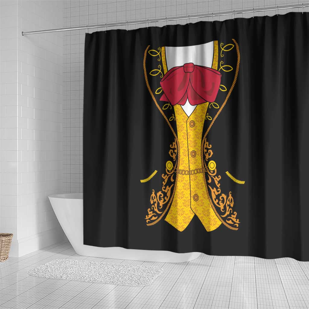 Mexican Mariachi Charro Suit Stylized Shower Curtain Cinco de Mayo Fiesta