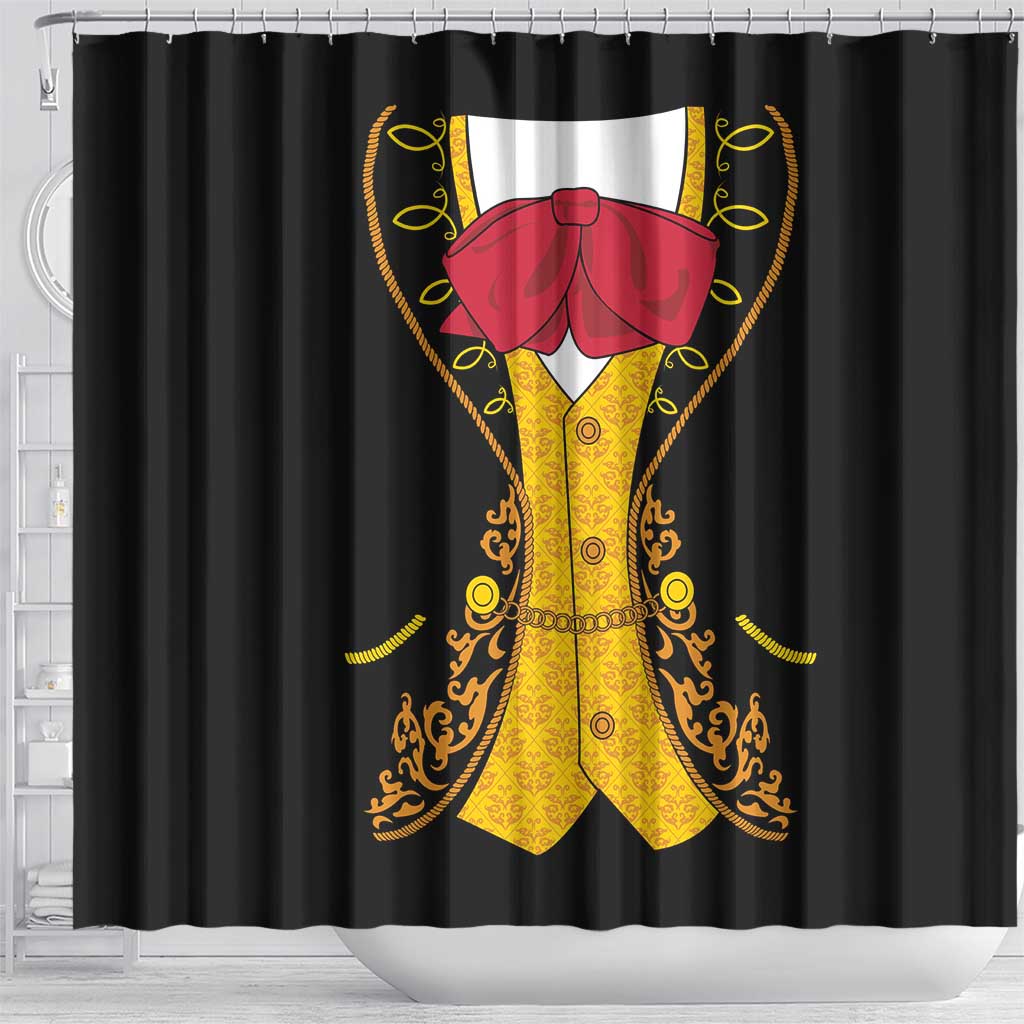 Mexican Mariachi Charro Suit Stylized Shower Curtain Cinco de Mayo Fiesta