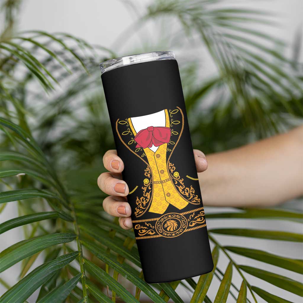 Mexican Mariachi Charro Suit Stylized Skinny Tumbler Cinco de Mayo Fiesta