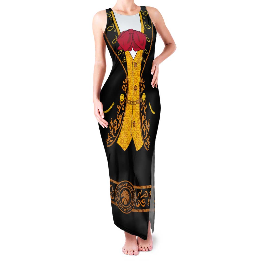 Mexican Mariachi Charro Suit Stylized Tank Maxi Dress Cinco de Mayo Fiesta