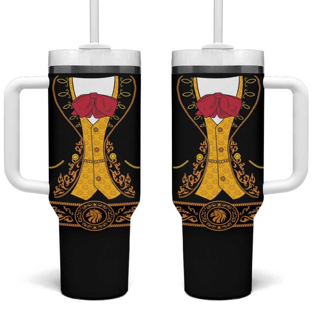Mexican Mariachi Charro Suit Stylized Tumbler With Handle Cinco de Mayo Fiesta