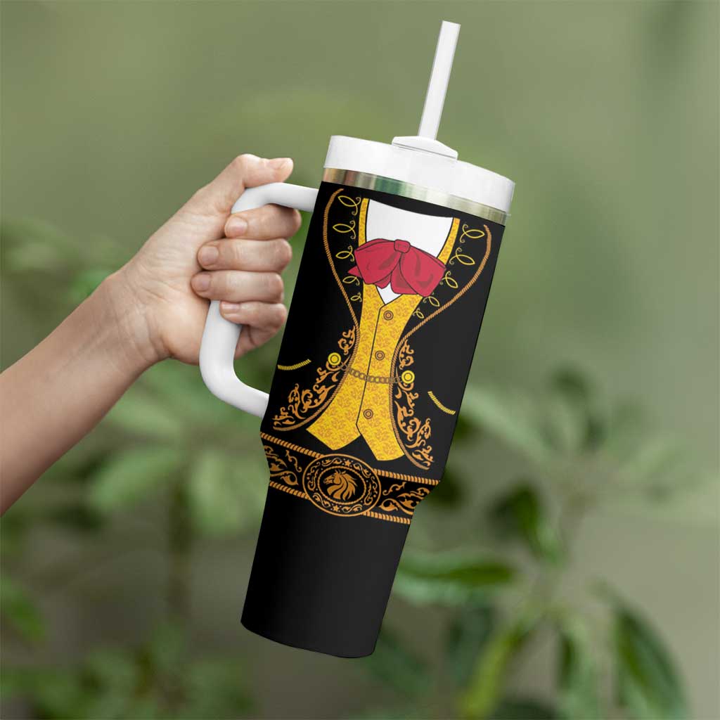 Mexican Mariachi Charro Suit Stylized Tumbler With Handle Cinco de Mayo Fiesta