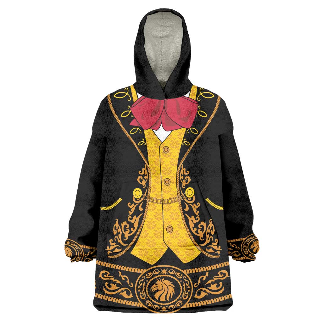 Mexican Mariachi Charro Suit Stylized Wearable Blanket Hoodie Cinco de Mayo Fiesta