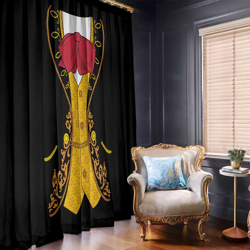 Mexican Mariachi Charro Suit Stylized Window Curtain Cinco de Mayo Fiesta