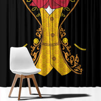 Mexican Mariachi Charro Suit Stylized Window Curtain Cinco de Mayo Fiesta