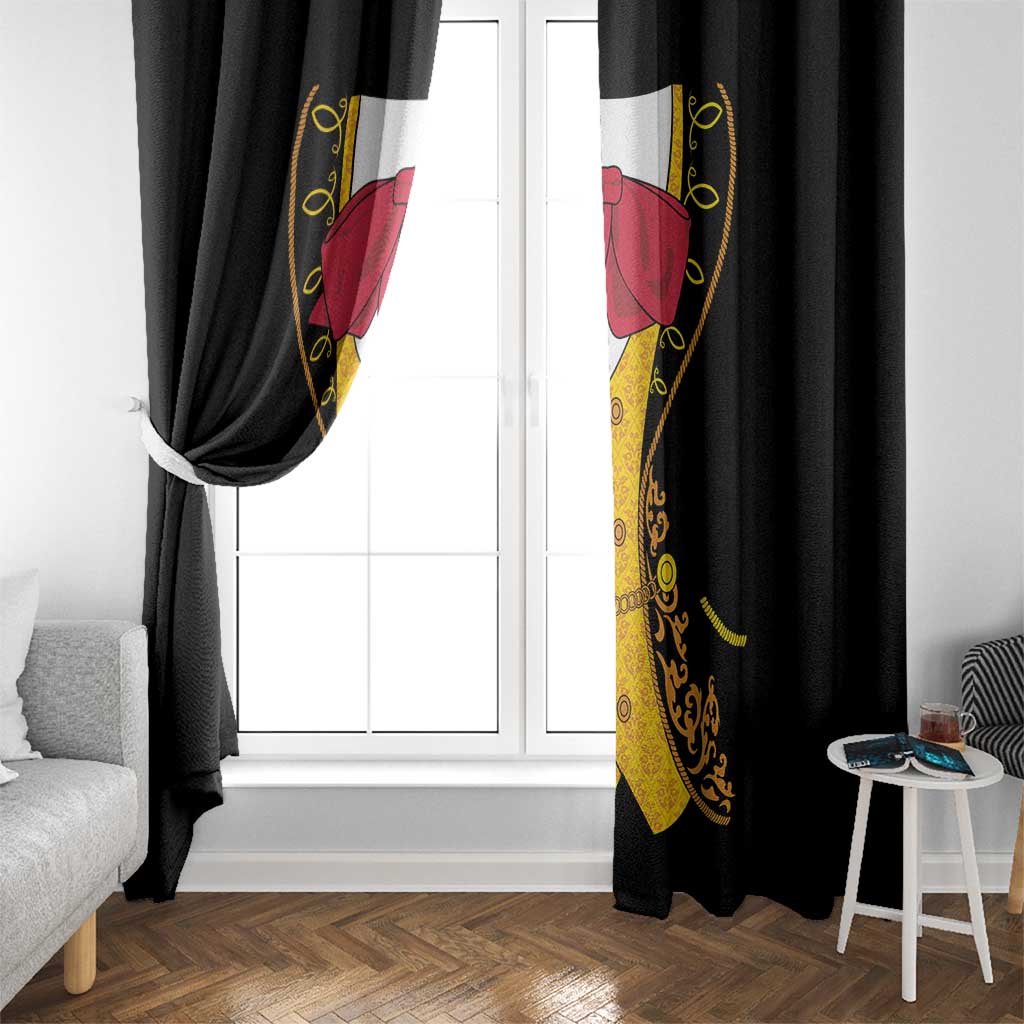 Mexican Mariachi Charro Suit Stylized Window Curtain Cinco de Mayo Fiesta