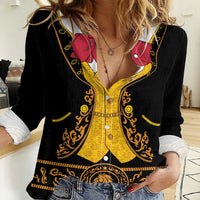 Mexican Mariachi Charro Suit Stylized Women Casual Shirt Cinco de Mayo Fiesta