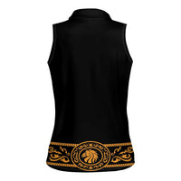 Mexican Mariachi Charro Suit Stylized Women Sleeveless Polo Shirt Cinco de Mayo Fiesta