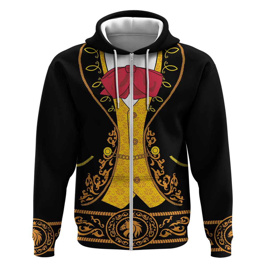 Mexican Mariachi Charro Suit Stylized Zip Hoodie Cinco de Mayo Fiesta