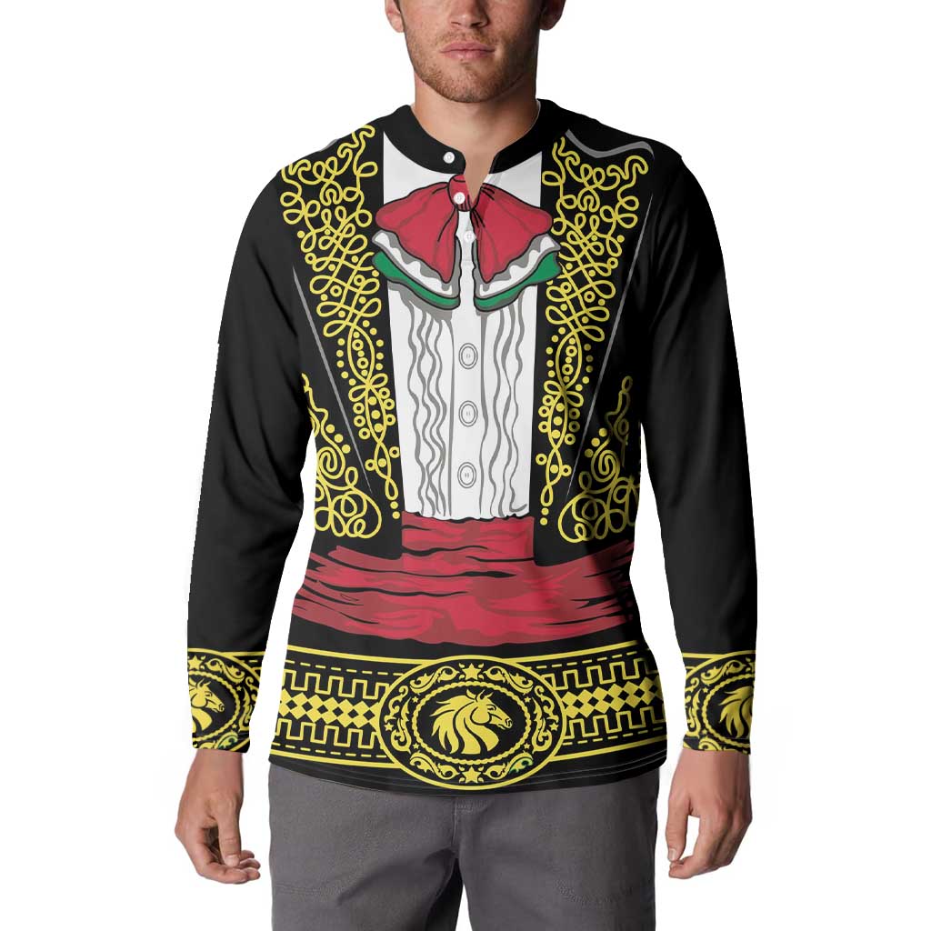 Mexican Charro Suit Stylized Button Sweatshirt Cinco de Mayo Costume