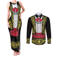 Mexican Charro Suit Stylized Couples Matching Tank Maxi Dress and Long Sleeve Button Shirt Cinco de Mayo Costume