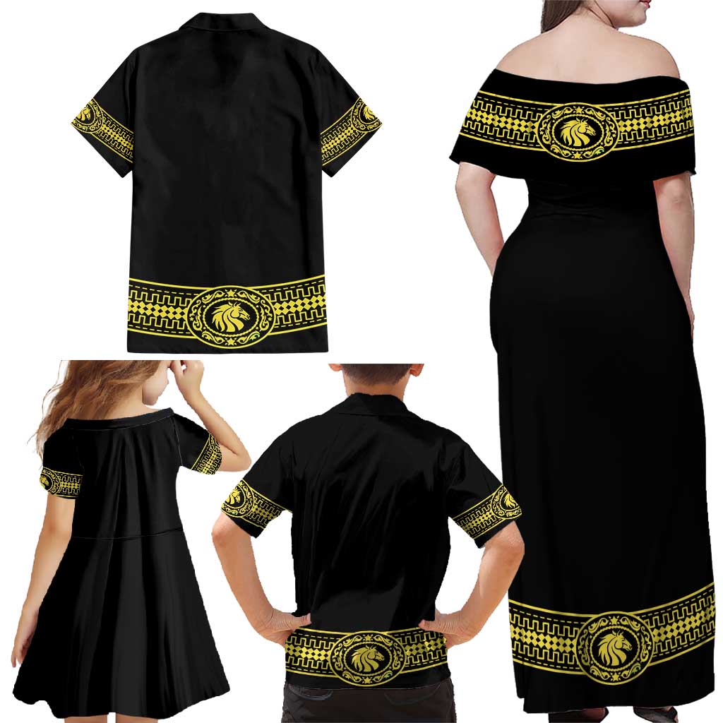 Mexican Charro Suit Stylized Family Matching Off Shoulder Maxi Dress and Hawaiian Shirt Cinco de Mayo Costume