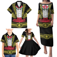 Mexican Charro Suit Stylized Family Matching Puletasi and Hawaiian Shirt Cinco de Mayo Costume