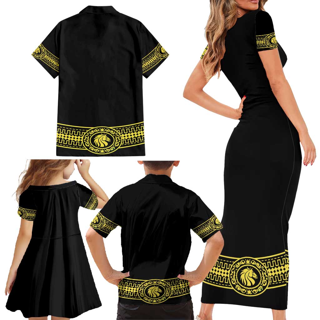 Mexican Charro Suit Stylized Family Matching Short Sleeve Bodycon Dress and Hawaiian Shirt Cinco de Mayo Costume