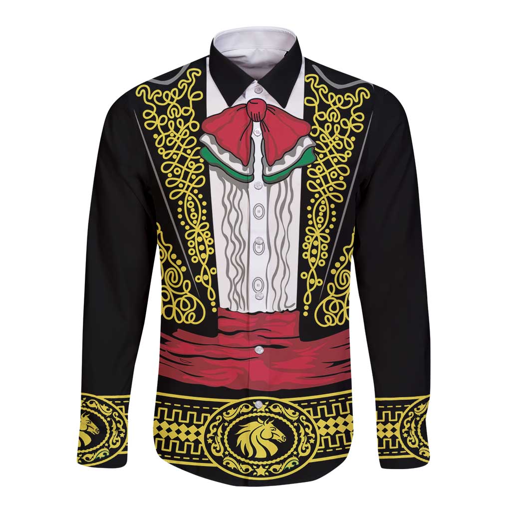 Mexican Charro Suit Stylized Long Sleeve Button Shirt Cinco de Mayo Costume