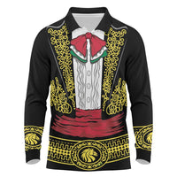 Mexican Charro Suit Stylized Long Sleeve Polo Shirt Cinco de Mayo Costume