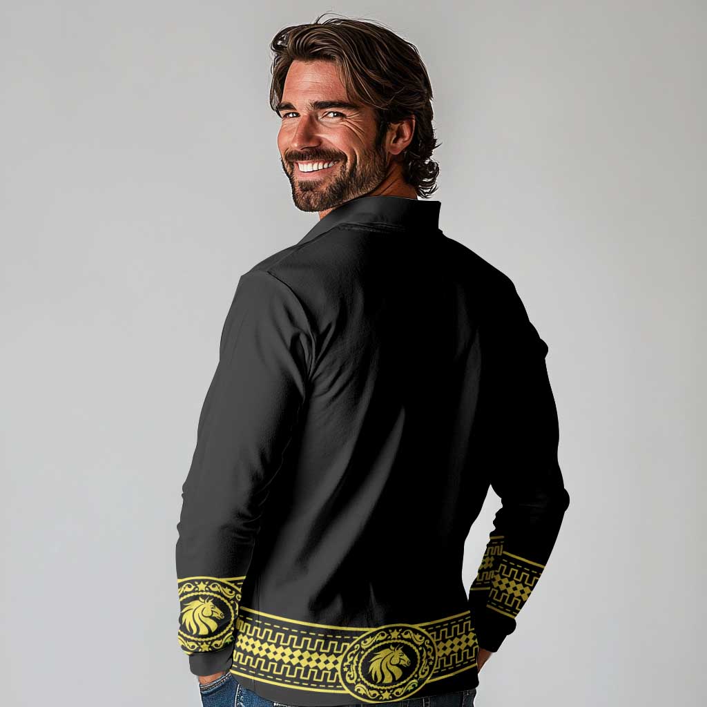 Mexican Charro Suit Stylized Long Sleeve Polo Shirt Cinco de Mayo Costume