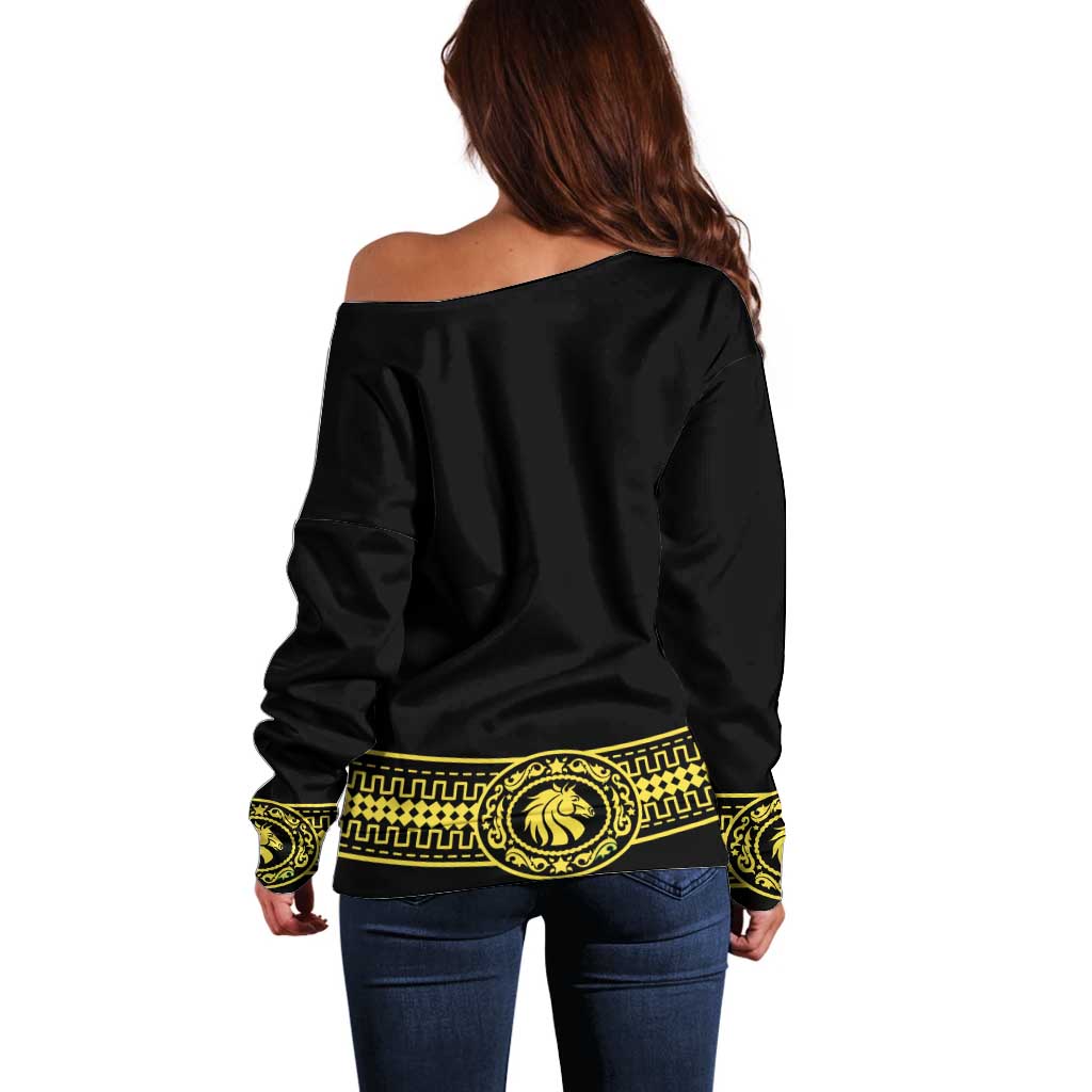 Mexican Charro Suit Stylized Off Shoulder Sweater Cinco de Mayo Costume