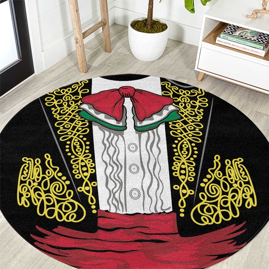Mexican Charro Suit Stylized Round Carpet Cinco de Mayo Costume