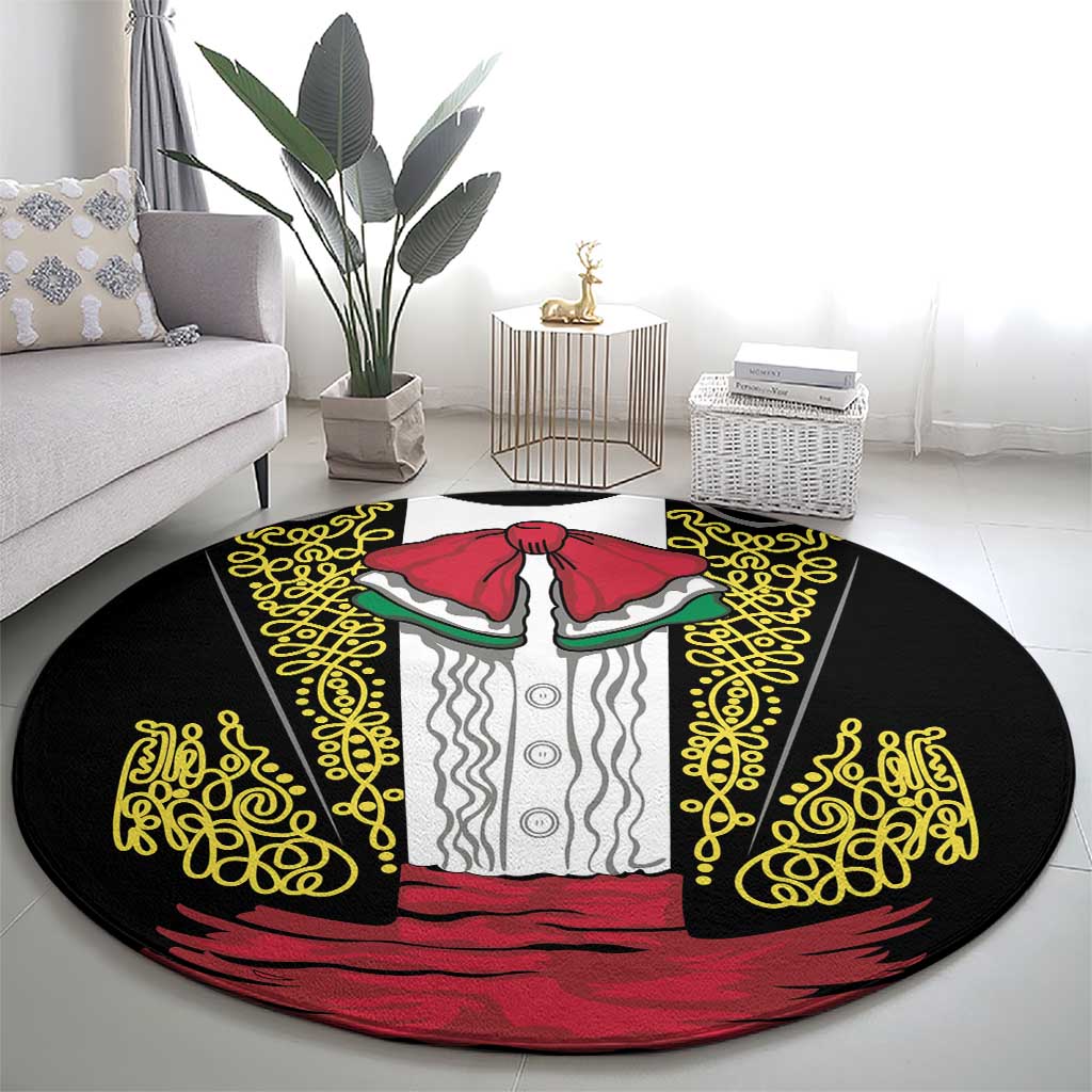 Mexican Charro Suit Stylized Round Carpet Cinco de Mayo Costume