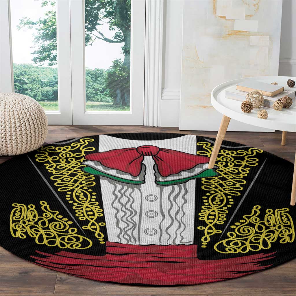 Mexican Charro Suit Stylized Round Carpet Cinco de Mayo Costume
