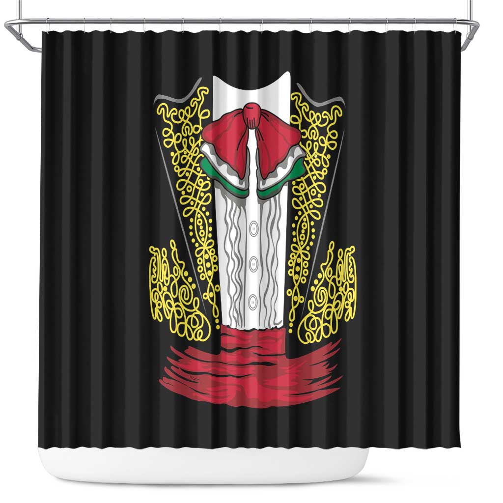 Mexican Charro Suit Stylized Shower Curtain Cinco de Mayo Costume