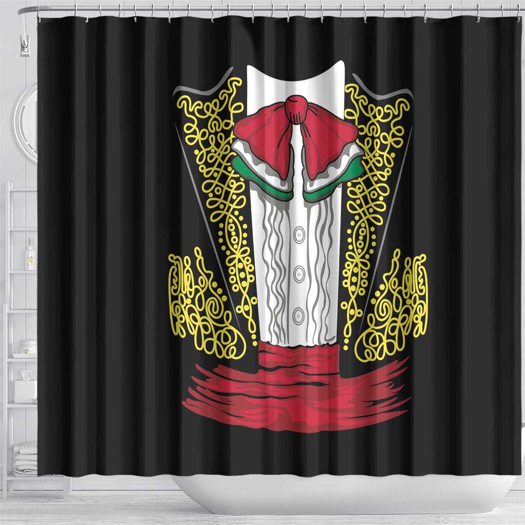 Mexican Charro Suit Stylized Shower Curtain Cinco de Mayo Costume