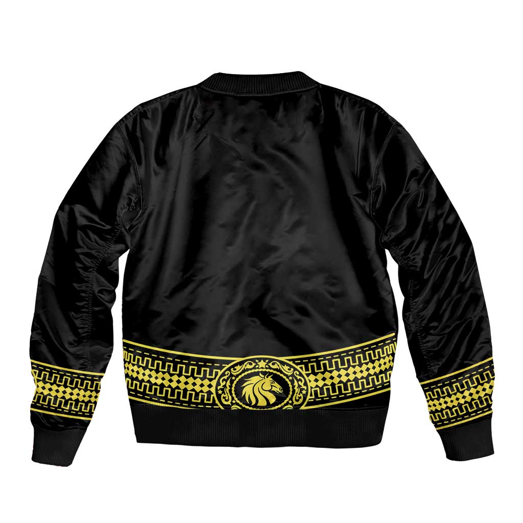 Mexican Charro Suit Stylized Sleeve Zip Bomber Jacket Cinco de Mayo Costume