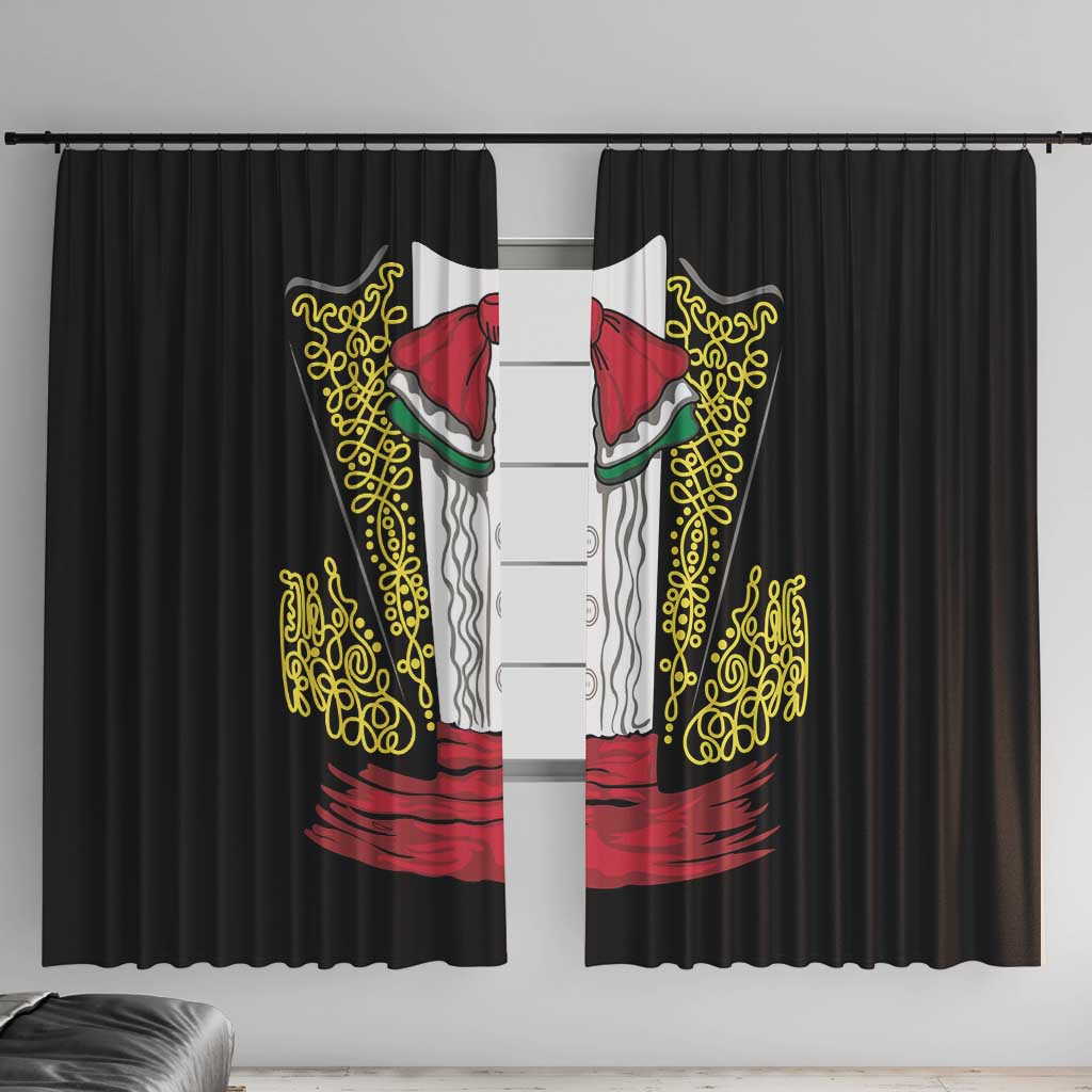 Mexican Charro Suit Stylized Window Curtain Cinco de Mayo Costume