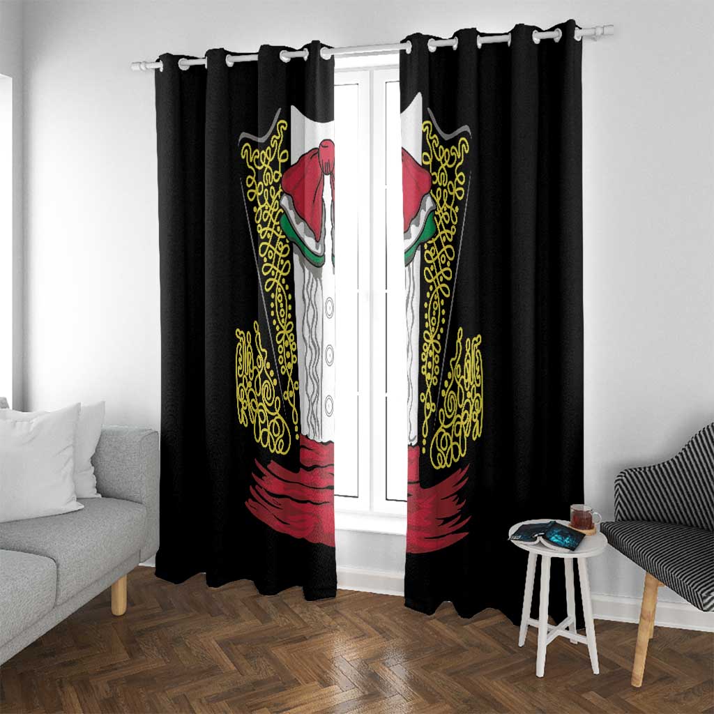 Mexican Charro Suit Stylized Window Curtain Cinco de Mayo Costume