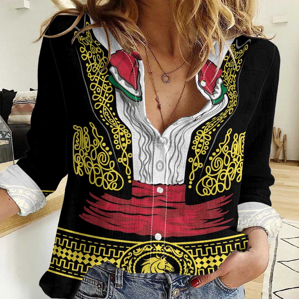 Mexican Charro Suit Stylized Women Casual Shirt Cinco de Mayo Costume