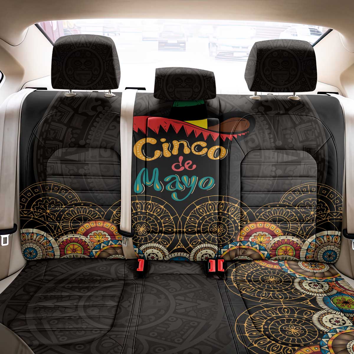 Mexico Cinco de Mayo Fiesta Back Car Seat Cover Traditional Sombrero Hat