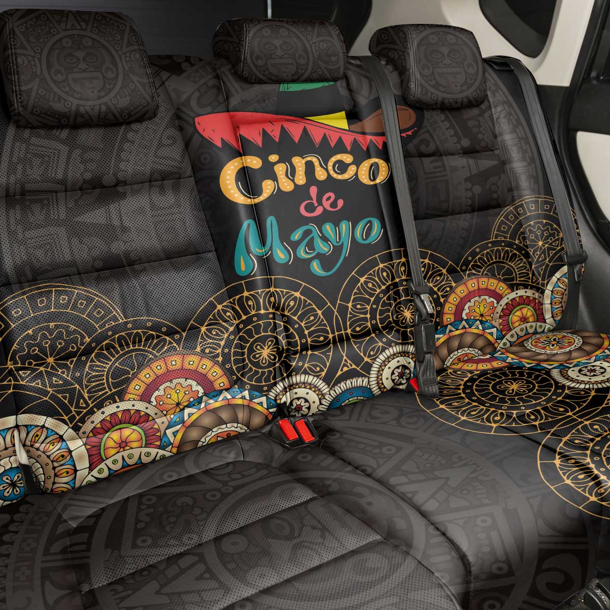 Mexico Cinco de Mayo Fiesta Back Car Seat Cover Traditional Sombrero Hat